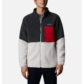 Columbia Muške Jakne - Mountainside Heavyweight Sherpa Fleece Tamno Sive Plave Crvene | XGHY-04326